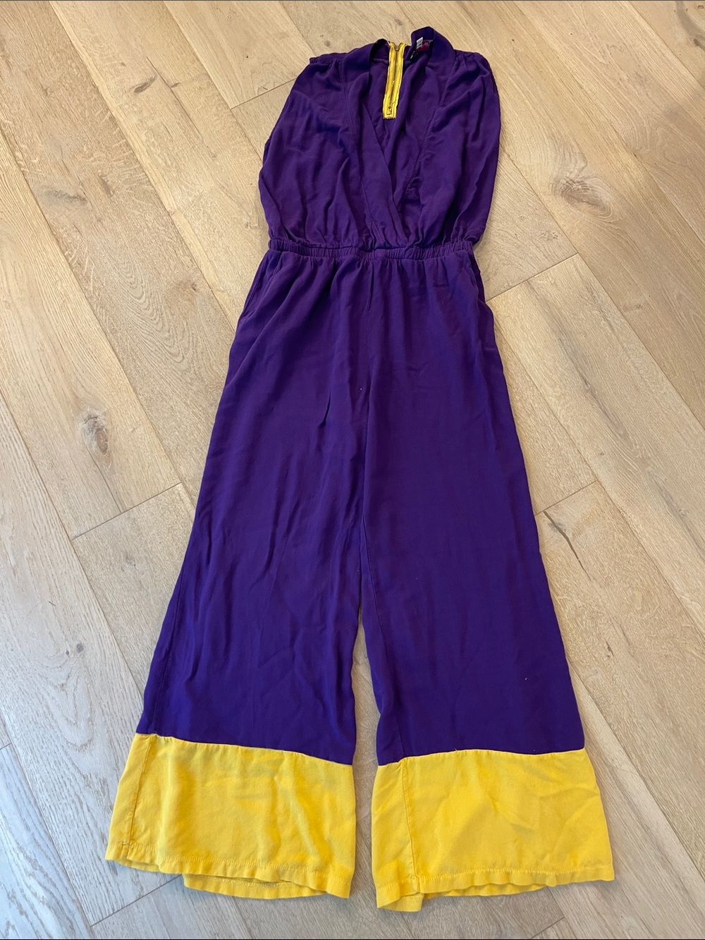 GAMEDAY girl stuff LSU purple and gold jumpsuit WOMENS size large.